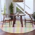 thumbnail image 3 of Round Rug 6Ft Washable Non-Slip, Green Beige Plaid Circle Area Rugs for Living Room Bedroom, Farmhouse Art Checkered Rustic Indoor Floor Mats Carpet Runner for Home Decor Aesthetic, 3 of 8