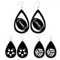 thumbnail image 3 of RSAMD Print Leather Baseball Dangle Earrings for Women Sport Softball Earrings Jewelry-#5, 3 of 8