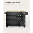 thumbnail image 5 of 42" Kitchen Islands Cart on Wheels with Storage, Black, 5 of 7