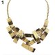 thumbnail image 2 of Women Metal Geometrical Irregular Squares Pendant Chain Bid Choker Necklace, 2 of 5
