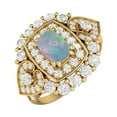 thumbnail image 2 of 6X4mm Cushion Shape Opal 925 Silver Yellow Plated Cocktail Women Valentines Day Gifts Ring, 2 of 4