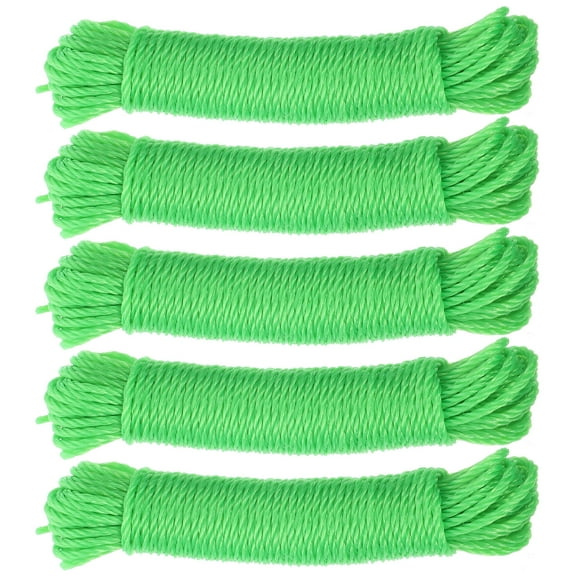 HOMEMAXS  5 Pcs Sturdy Clothes Line Travel Clothesline for Wild Outdoor Green