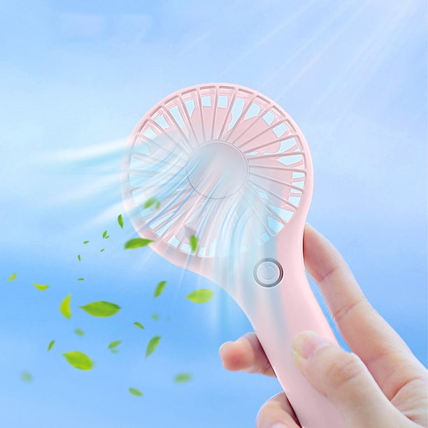 Electrodomésticos Ventilador de mano Mini ventilador de mano portátil con batería recargable USB 3 velocidades para adaptarse a diferentes personas Funciona durante más de 3 horas Adecuado para niñas