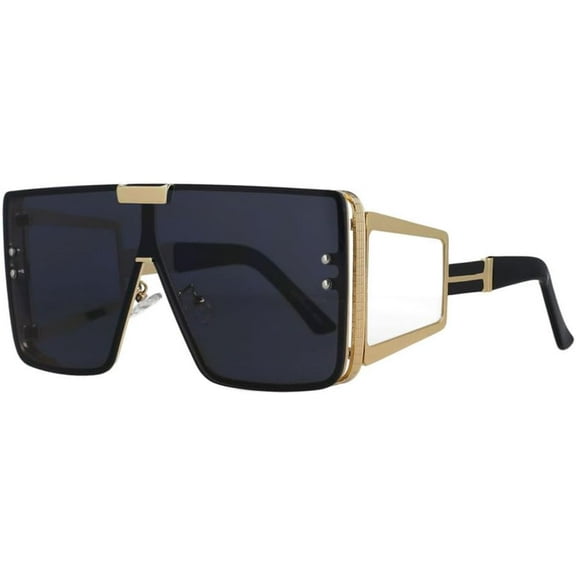 Oversized One Lens Goggle Sunglasses Retro Men Women Shades UV400 Vintage Glasses