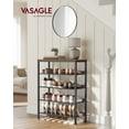 thumbnail image 5 of 5-Tier Shoe Rack for Entryway, Shoe Storage Organizer for 16-20 Pairs, Wooden Top, Steel Frame - Industrial Honey Brown/Ink Black, 5 of 7