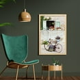 thumbnail image 2 of Bicycle Wall Art with Frame, European French Mediterranean Rural Stone House with Bike Countryside Provence Day, Printed Fabric Poster for Bathroom Living Room, 23" x 35", Multicolor, by Ambesonne, 2 of 2