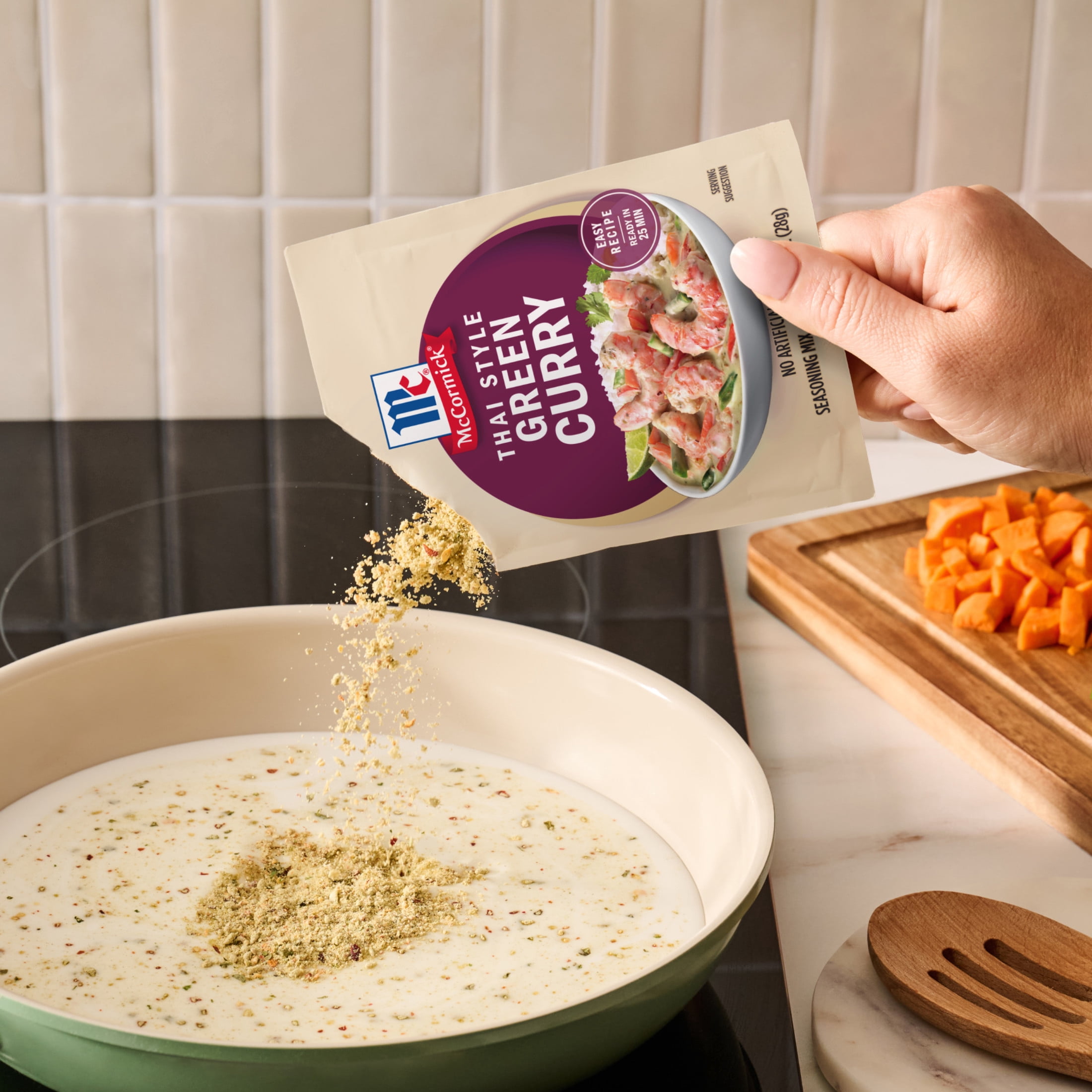 McCormick Thai Style Green Curry Seasoning Mix, 1.0 oz Tray