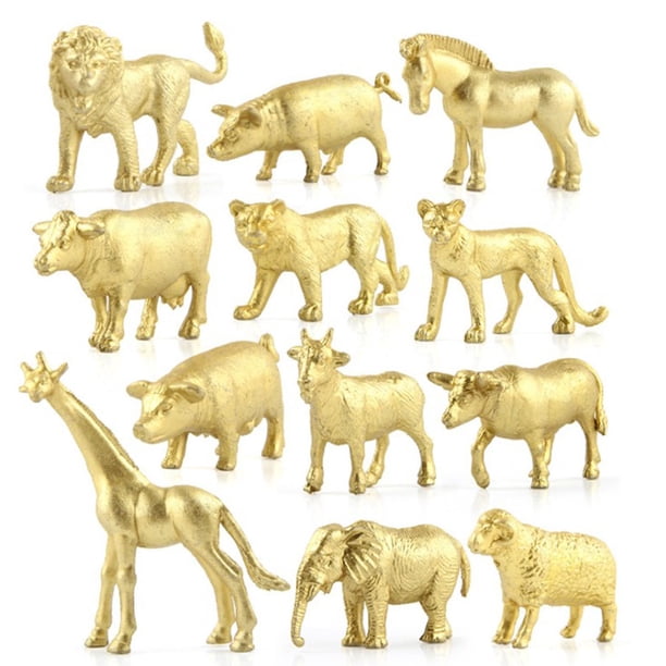 De Figuras De Animales En Miniatura, Animales De La Selva, Juguetes De Animales De Granja De Bosque De Aprendizaje De Animales Salvajes Artificiales Para Niños 12 Uds. Guardurnaity HA046698-01