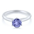 thumbnail image 2 of Gem Stone King 0.90 Ct Blue Tanzanite 14K White Gold Engagement Solitaire 6-Prong Ring, 2 of 6