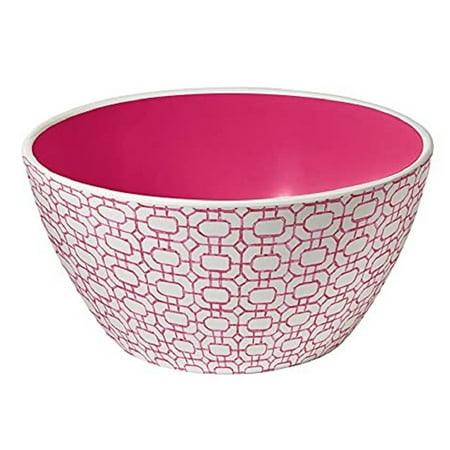 

Merritt - Melamine Round Salad Bowl - Pink Trellis - 6