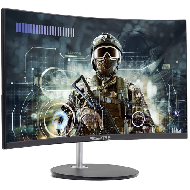 Sceptre C249W-1920R Monitor LED Curvo de 24" para Juegos de 75 Hz Altavoces HDMI DisplayPort VGA de 1080P Metal Ultrafino Negro 2018