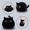 thumbnail image 6 of Fat Black Cat Plush Toy Pillow Soft Cushion with Tail 12", 6 of 6