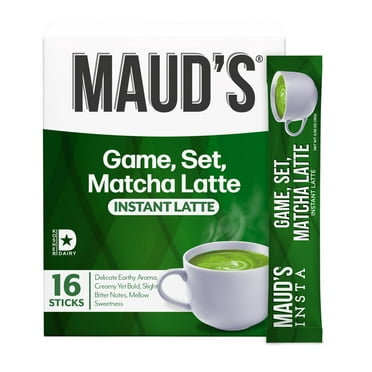 Maud's Instant Matcha Latte, Game Set Matcha, Flavored Instant Tea Sticks, 16ct