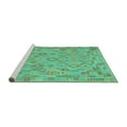 thumbnail image 2 of Ahgly Company Machine Washable Indoor Square Southwestern Turquoise Blue Country Area Rugs, 3' Square, 2 of 4