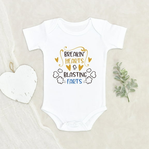 Newbabywishes - Breakin' Hearts and Blasting Farts Pun Baby Clothes for Boys and Girls