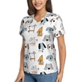 thumbnail image 5 of Yiaed Puppy Print Women's T Shirt V-Neck Short Sleeve Shirt Casual Breathable Tee Summer Tops-Large, 5 of 5
