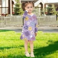 thumbnail image 5 of Girls' long-sleeved dress Cute Colorful Flowers Girls' A-line dress with ribbed cuffs Soft and comfortable, 5 of 6