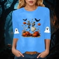 thumbnail image 5 of Godom Halloween Shirts Pumpkin Shirt Women Cute Ghost Blouse Casual Fall Graphic 3/4 Sleeve Tee Tops, 5 of 6