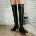 thumbnail image 3 of Dakaela Black Thigh High Boots for Women Platform Over The Knee High Boot Stretch Lug Sole Winter Shoes, 3 of 8