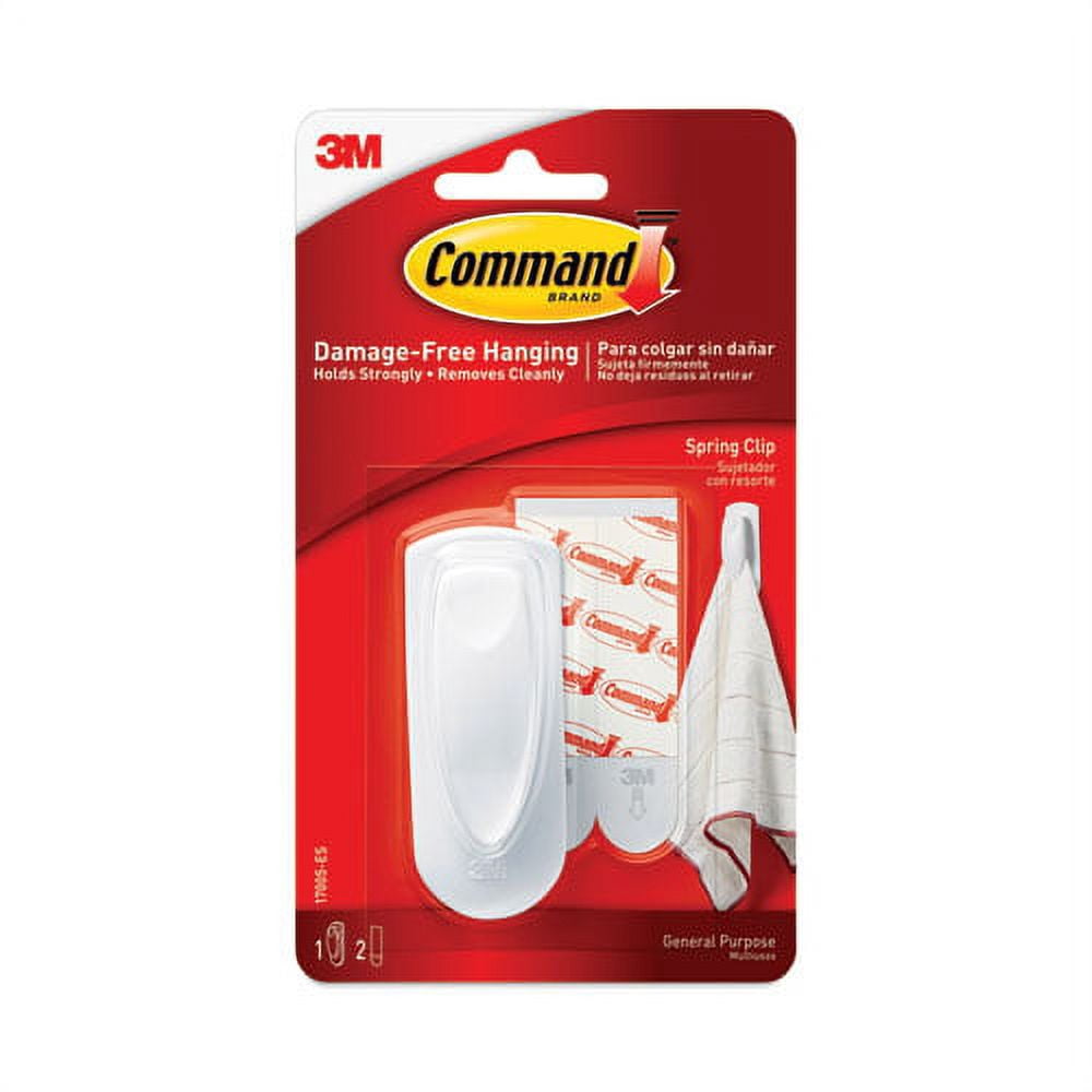 Spring Hook, 1 1/8w X 3/4d X 3h, White, 1 Hook/pack | Bundle of 10 Packs