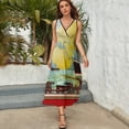 thumbnail image 6 of Around The World in Days; Vintage Jules Verne Print Sleeveless Dress elegant women's sets woman dress, 6 of 7