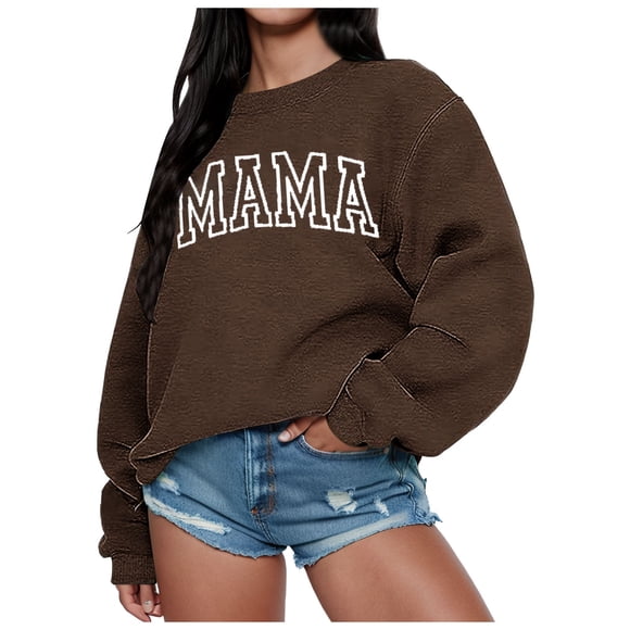 New Women's Printed Round Neck Pullover Street Long Sleeve Pullover Hoodie Crop Sweater Boys Pullover Set Cold Weather Hoodies Women Fall Jacket Women Warm Fitness Hoodie Women Extra Long Sweatshirts