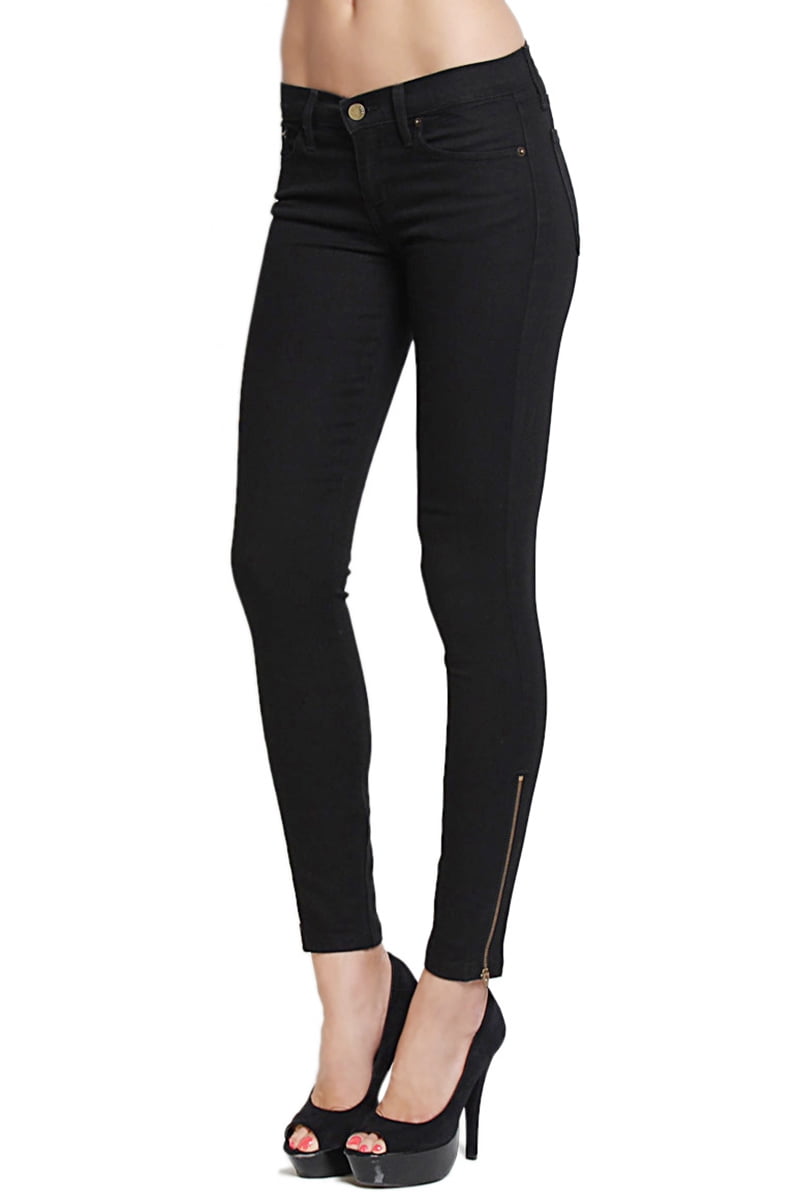 Ankle Ultra Skinny Black Jeans-Black 