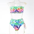 thumbnail image 3 of DOPI Women Bandeau Bandage Bikini Set Push-Up Brazilian Swimwear Beachwear Swimsuit, 3 of 6