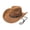 💖Brown_Hot#194, variant on Western Cowboy Hat Big Brim Wide Brimmed Tibetan Style Top Hat with Belt and Adjustable Chin Strap for Men and Women Outdoor Travel Festivals