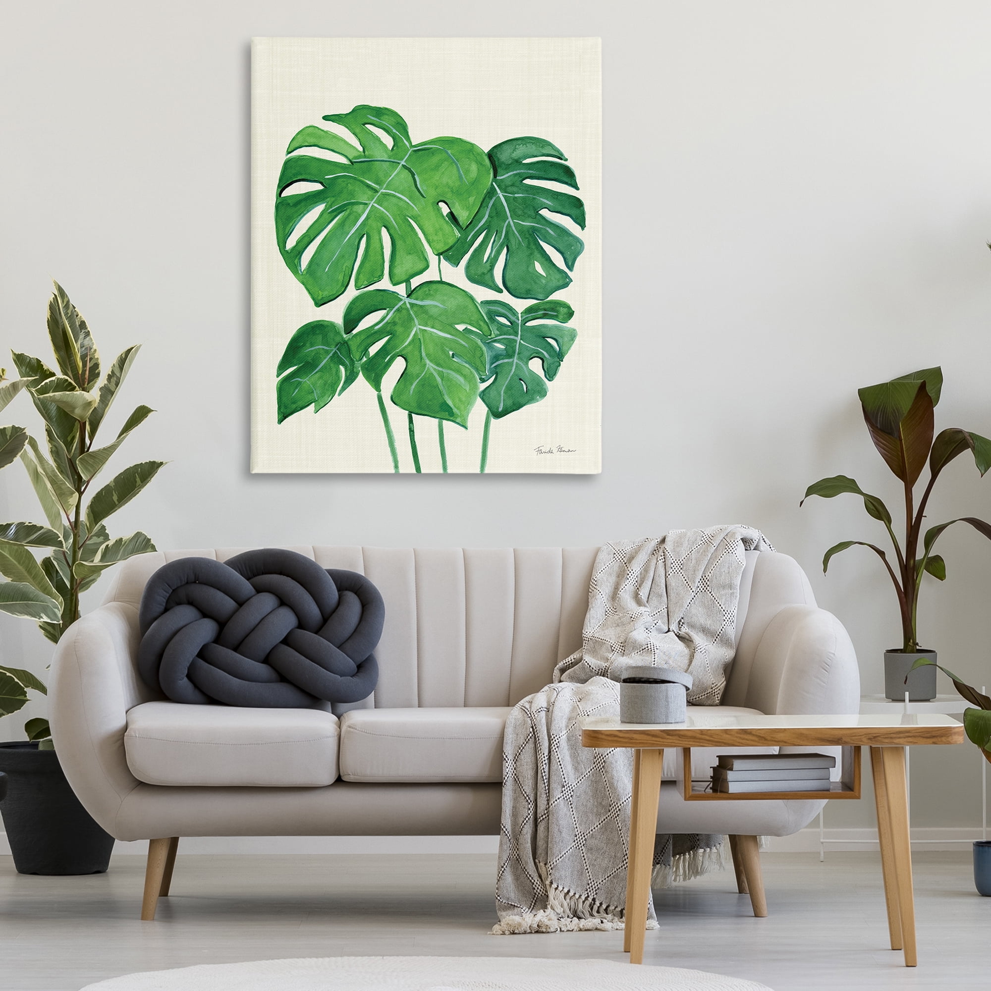 Stupell Industries Green Monstera Bundle Botanical & Floral Painting Gallery Wrapped Canvas Art Print Wall Art, 36 x 48