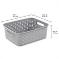 thumbnail image 2 of Sterilite Short Weave Wicker Pattern Storage Container Basket, Gray (12 Pack), 2 of 9