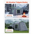 thumbnail image 2 of VEVOR Large SUV Tent for 5–9 Person, 10.6 x 8 FT All-Season SUV Tailgate Tent with Ventilated Door & Mesh Windows, PU3000mm Waterproof Dual-Use Car Rear Hatch Tents for Outdoor Camping Hiking, 2 of 9