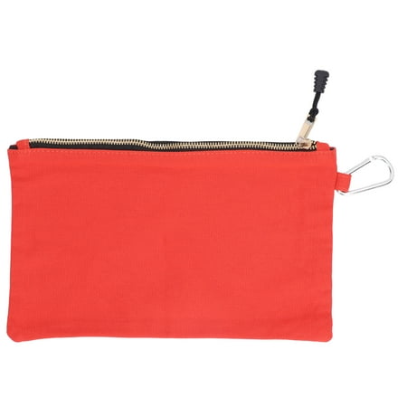 

Zipper Tool Bag Waterproof Multipurpose Pouch With Carabiner For Working Orange