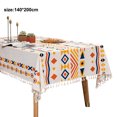 thumbnail image 2 of Mantel impermeable de lino de arpillera bordado con borla, mantel rectangular resistente sin arrugas para mesas, manteles rústicos para cocina de fiesta al aire libre, 2 of 6