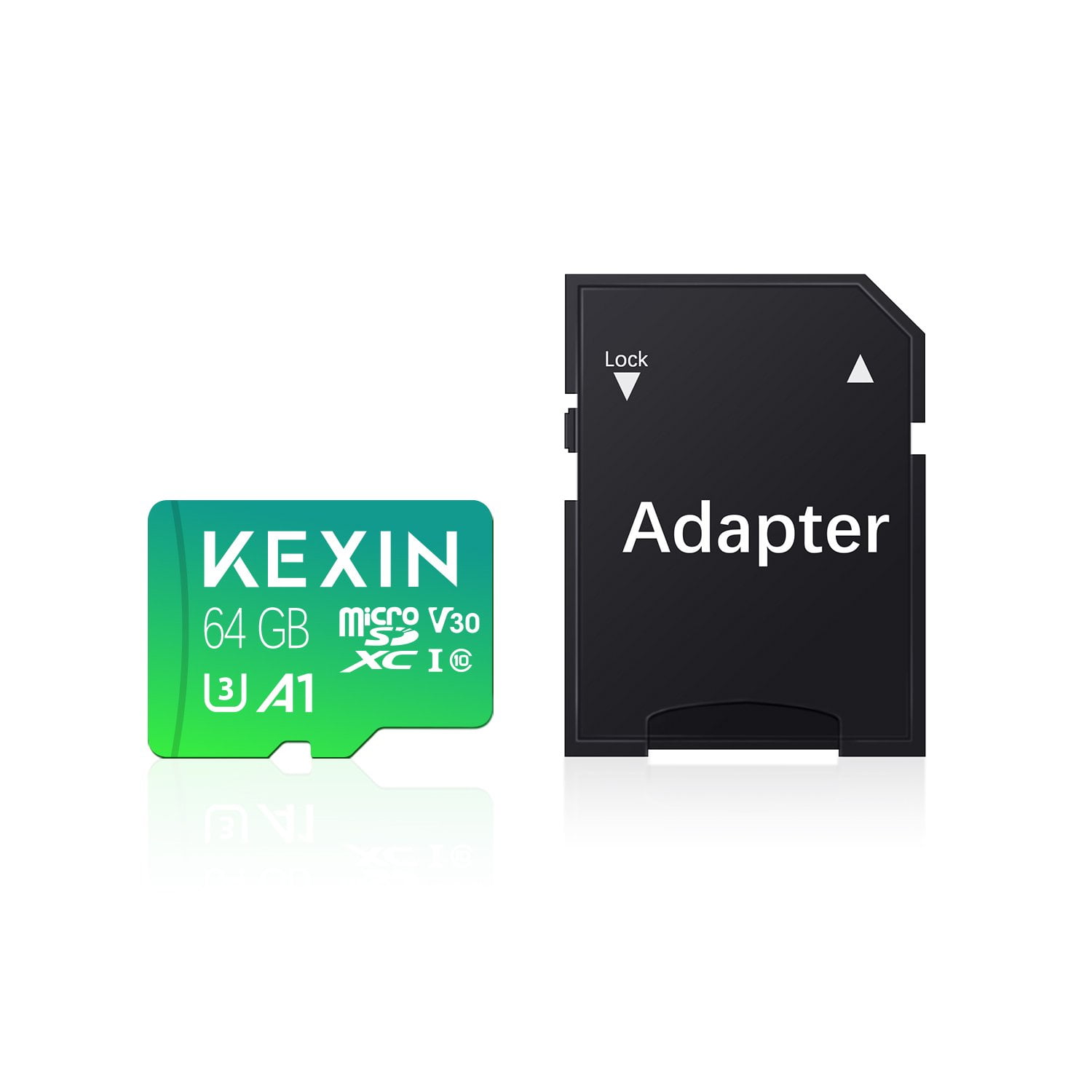 KEXIN Micro SD Card 64GB Memory Card with Adapter Class 10 UHSI for Phone/Tablet/Drone/Dash Cam
