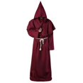 thumbnail image 2 of ZQUUVOU Women's and Men's Hooded Cloak Long Sleeve Robe Cape Gothic Medieval Style Top for Theatrical Performances Red, 2 of 4