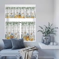 thumbnail image 6 of 3 Piece Kitchen Curtains and Valances Set Daisy Spring Floral Cafe Curtains 24 Inch Length Farmhouse Botanical Green Leaves Wooden Valance & Tier Curtain for Living Room Bedroom 54"x18"+27"x24"*2, 6 of 6