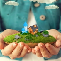 TEHAUX 18 Pieces Miniature Resin Home Accessories Multi-colored Dollhouse Ornaments for Outdoor Garden Decor and Collectors