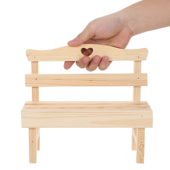 landege 1pc Decorative Mini Bench Porch Chair Miniature Landscape Bench Home Decocration