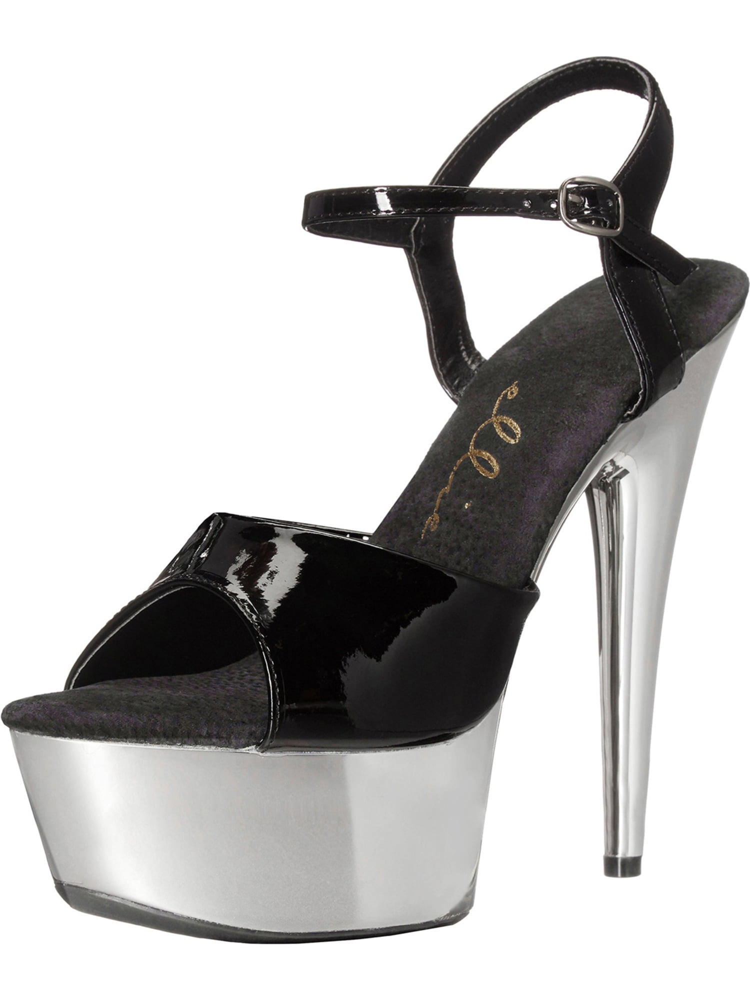Womens 6 Inch Heels Stilettos Ankle Strap Sandals Black Clear Silver or Gold Womens 6 Inch Heels Stilettos Ankle Strap Sandals Black Clear Silver or Gold