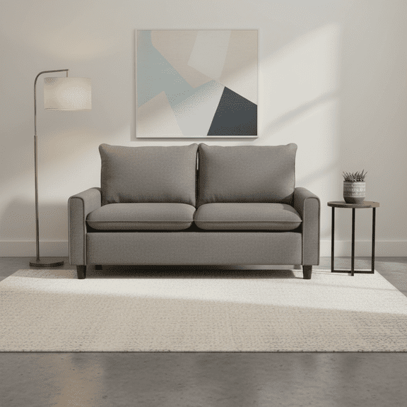 DIANJIE Dark Gray Contemporary Loveseat Compact Sleeper Sofa for Apartment and Home Office