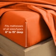 thumbnail image 6 of Bare Home Luxury Bed Sheet Set - Premium 1800 Collection - 4 Piece - Twin-XL, Orange, 6 of 9