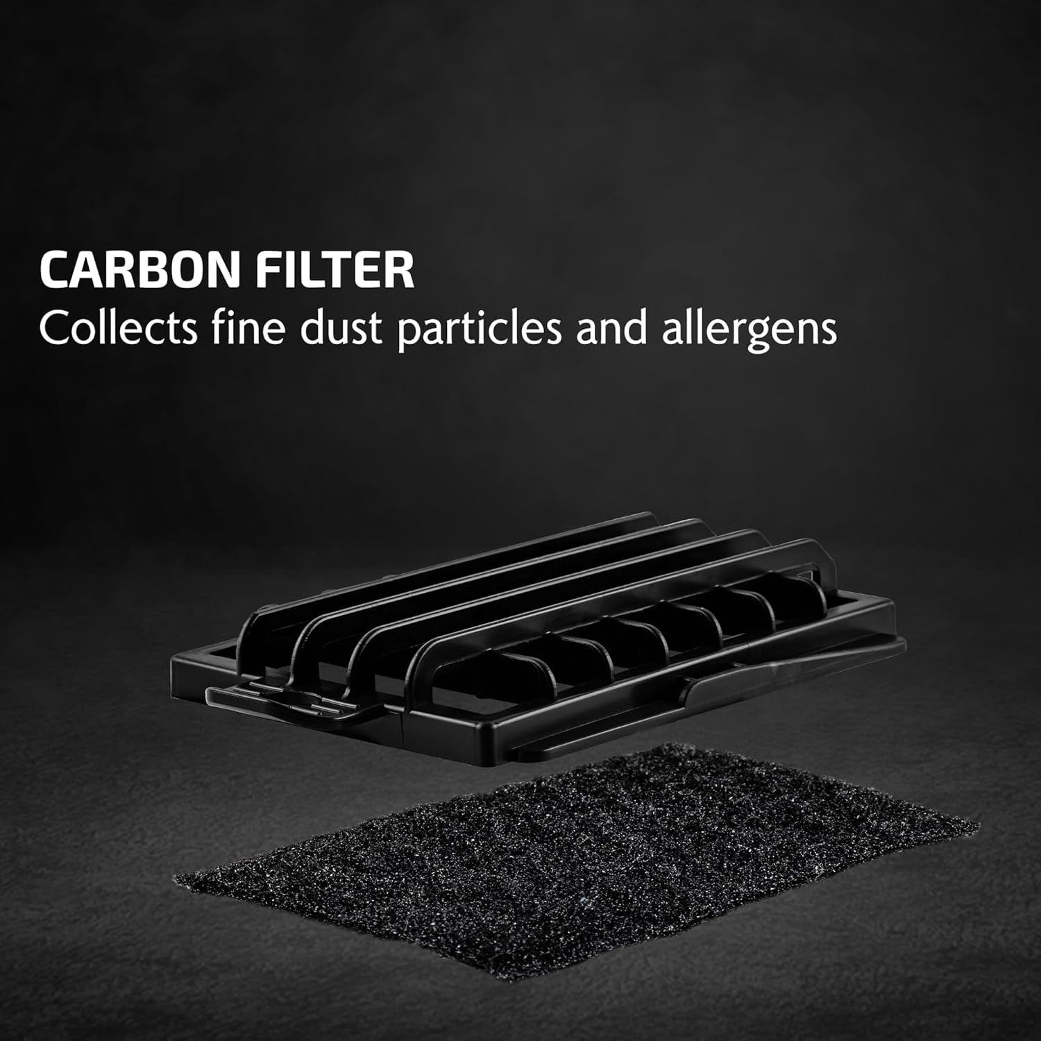 OVENTE Motor Foam Replacement Filter for Electric Vacuum Cleaner ST1600, Easy to Attach, Washable and Reusable, Black ACPST16713