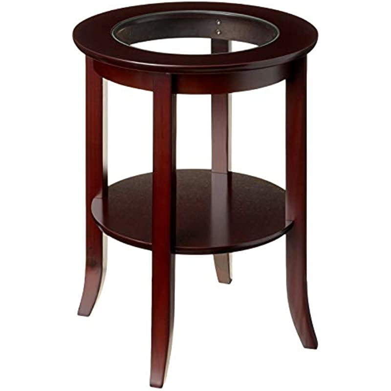 Frenchi FurnitureWood Genoa End Table, Round Side /Accent Table