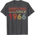 thumbnail image 4 of Awesome 60th Birthday Decorations T-Shirt for 1966 Celebration - Retro Style Black Tee with Colorful Text, 4 of 6