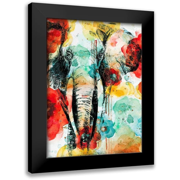 Pinto, Patricia 11x14 Black Modern Framed Museum Art Print Titled - Vibrant Elephant