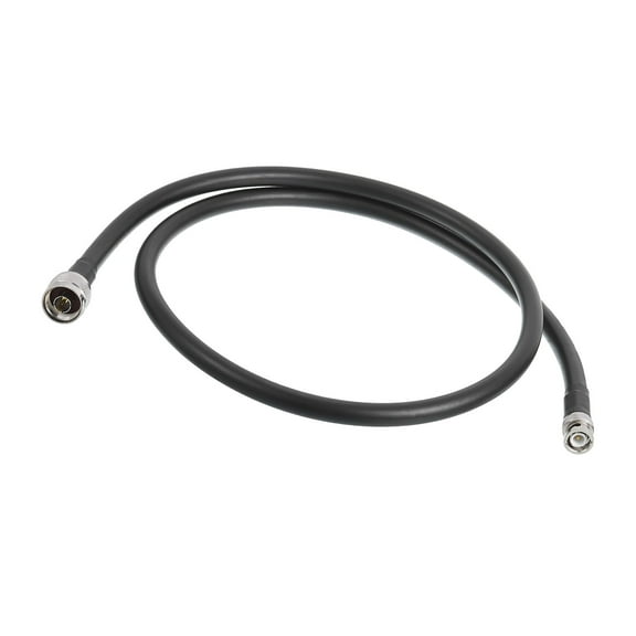 Uxcell Coaxial Cables 400 Type BNC Male to N Male Low Loss Coaxial Cable 3.2FT Black 1Pcs