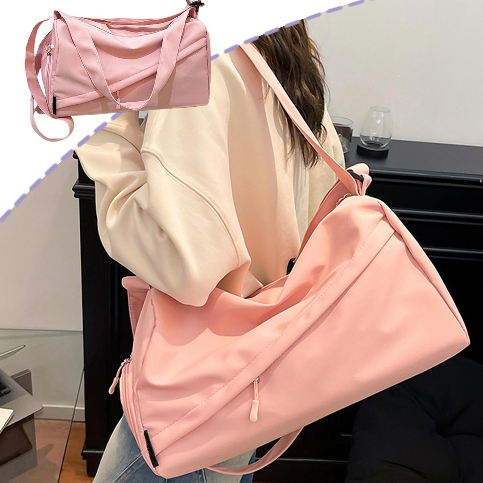 Nylon Gym Bag with Shoe Compartment Large Capacity Duffle Bag for Sports Travel and Daily Use