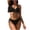 Black, variant on Womens 2 Piece Swimsuits Womens Drawstring Bikini Sets Two Piece Swimsuit Cutout High Cut Bathing Suit Summer Beach Wear Blue S