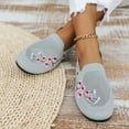 thumbnail image 4 of Itsun Womens Dress Shoes,Womens Solid Color Flats Shoes Lightweight Flowers Embroidery Soft Sneakers Casual Shoe Gray, 4 of 4